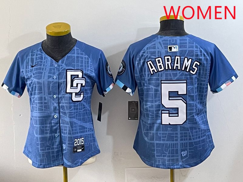 Women Washington Nationals #5 Abrams Joint Name 2025 Nike MLB Jersey style 1->women mlb jersey->Women Jersey